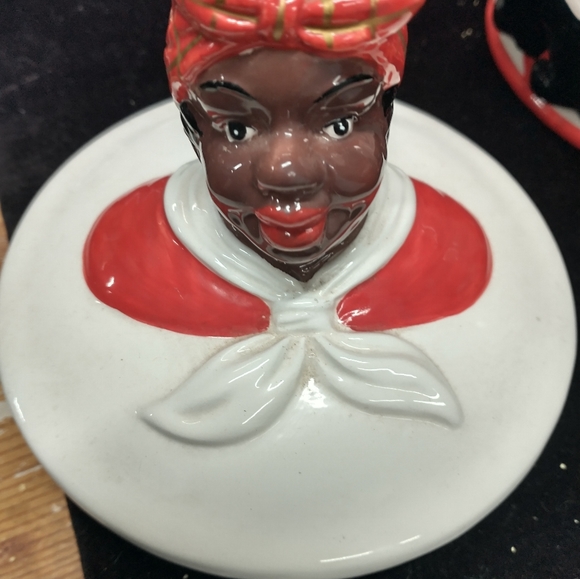 Source Unknown Kitchen Vintage Black Americana Ceramic Jar Chef